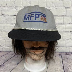 Vintage Hat Cap Snapback Gray Black Trucker Rope MFP Mohawk Propane Petroleum